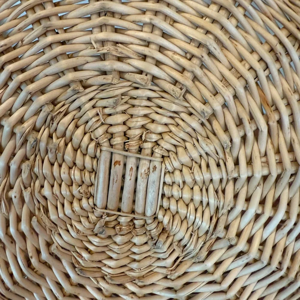 Vintage‎ Woven Rattan Basket with Handle French Country Farmhouse